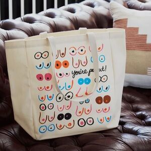 The Found “You’re Perfect” Tote Bag Funny Feminist Graphic Canvas Tote NWT